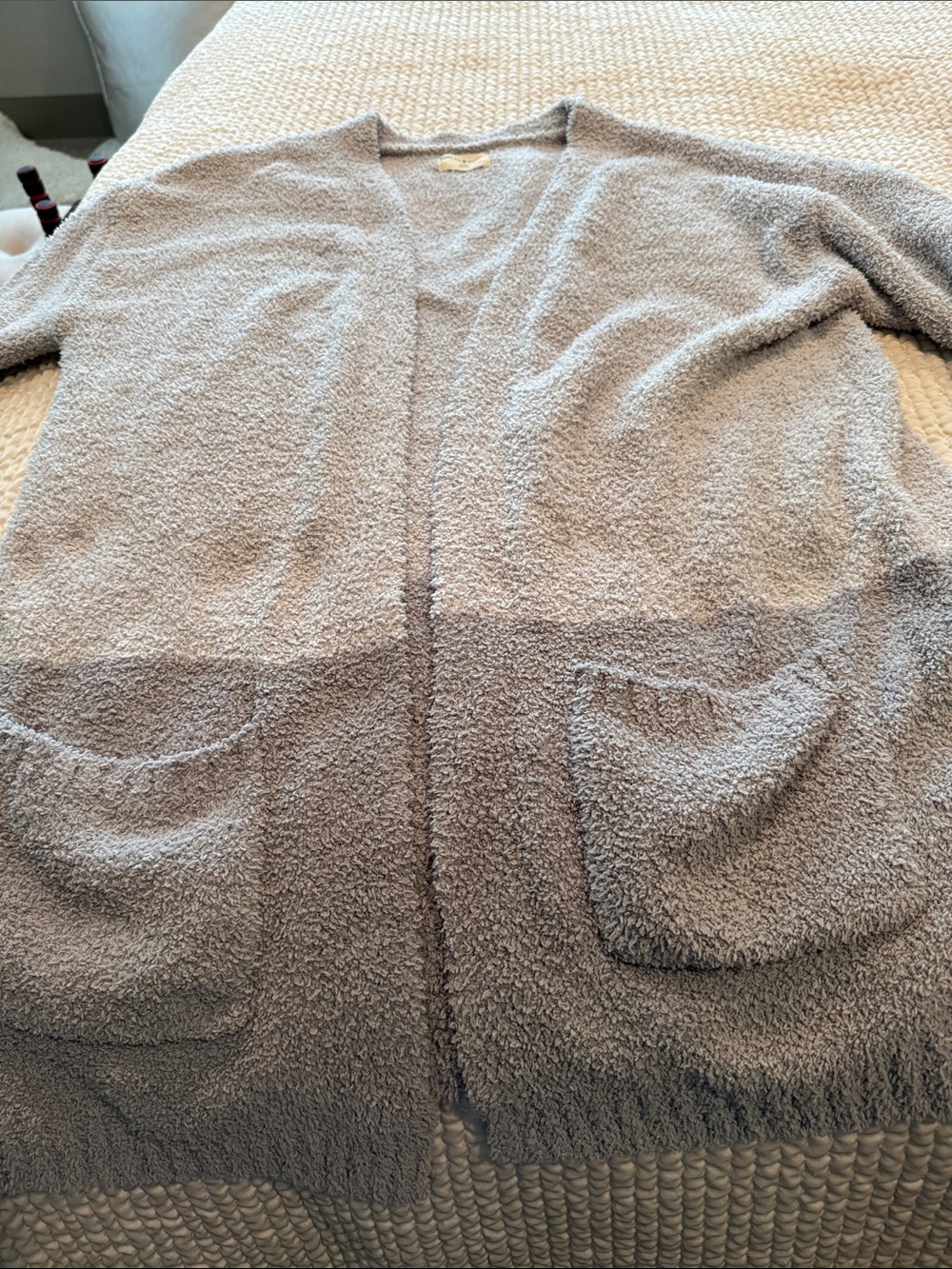 Thread & Supply Cozy Open-Front Cardigan in Light Gray